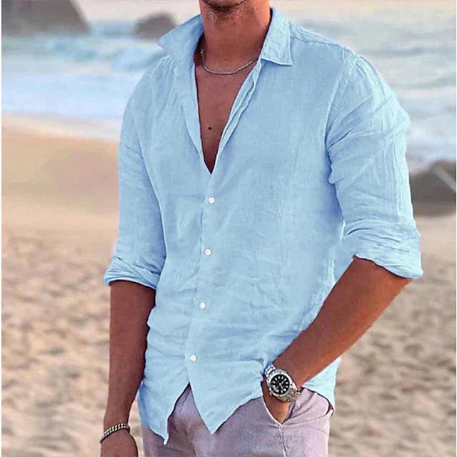 Lightweight Mens Summer Linen Blend Shirt