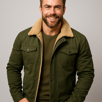Men's Insulated Bomber Jacket with Fleece Collar