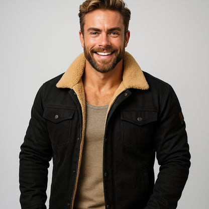 Men's Insulated Bomber Jacket with Fleece Collar