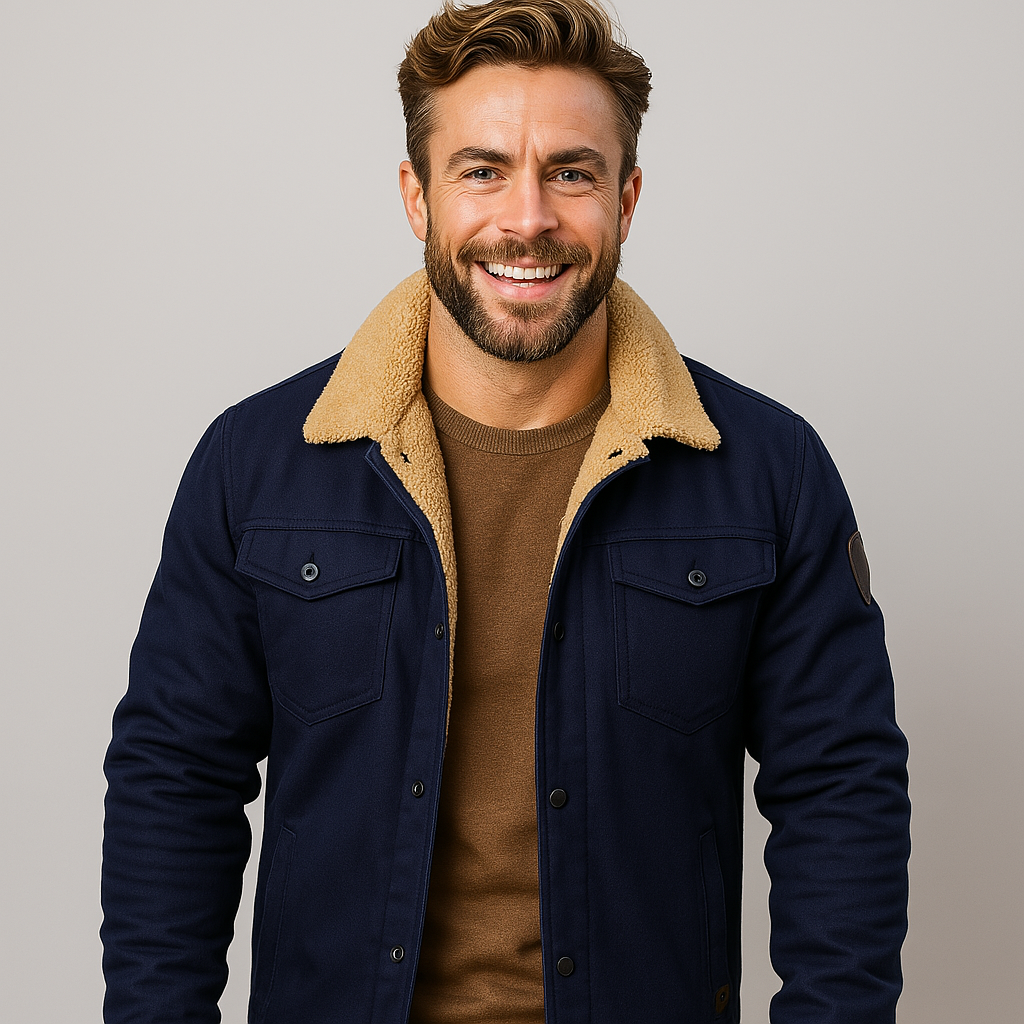 Men's Insulated Bomber Jacket with Fleece Collar