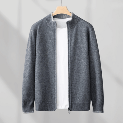 Luxury Men's Cashmere Zip Up Coat