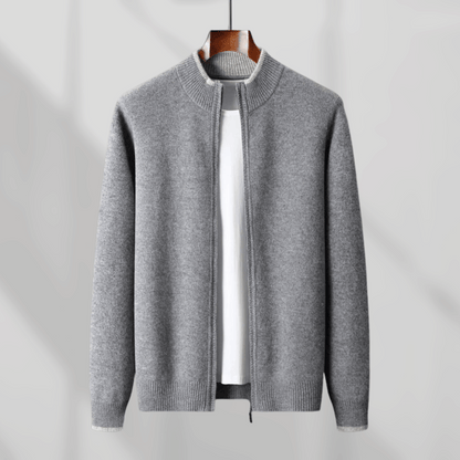 Luxury Men's Cashmere Zip Up Coat