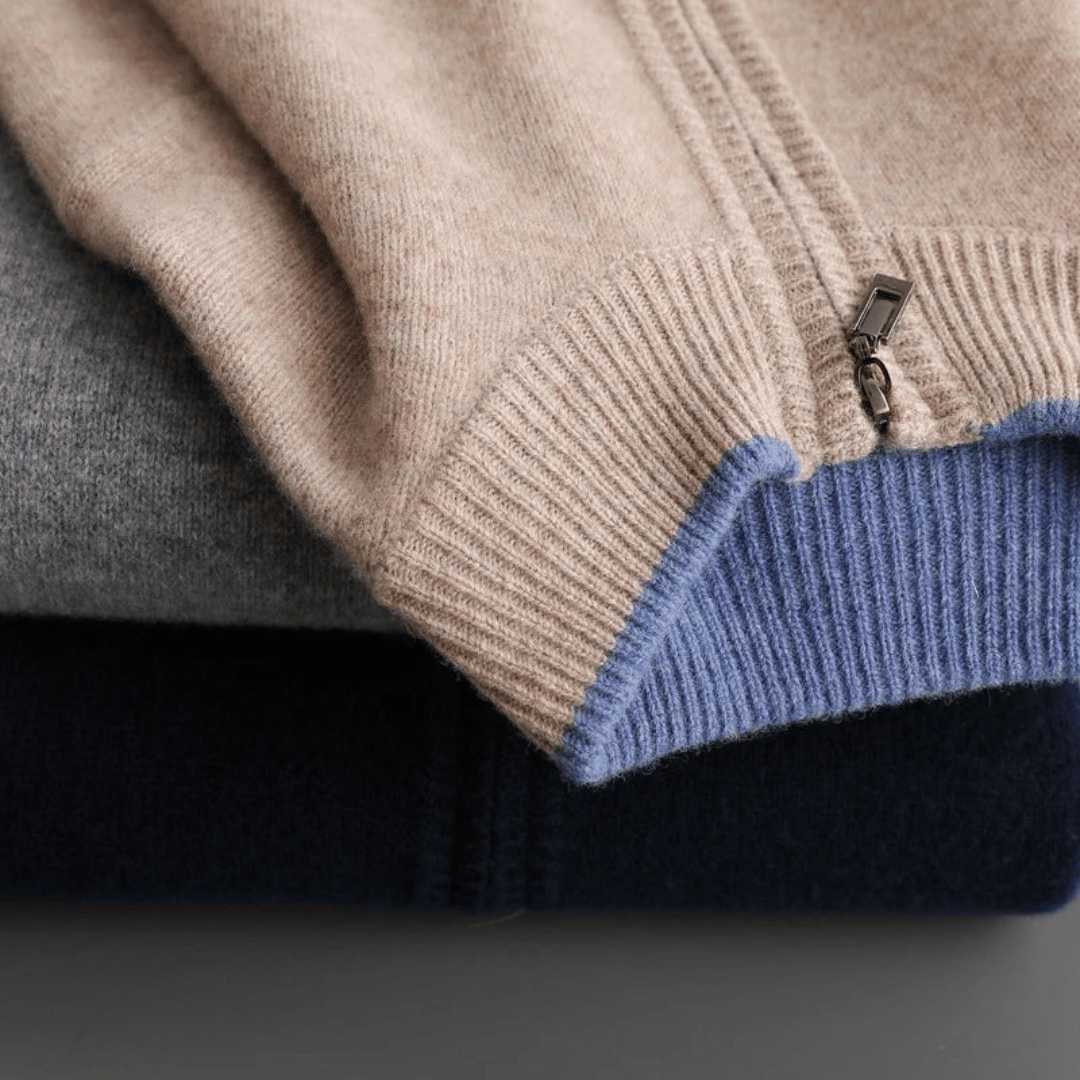 Men's Slim Fit Zipper Cardigan Sweater