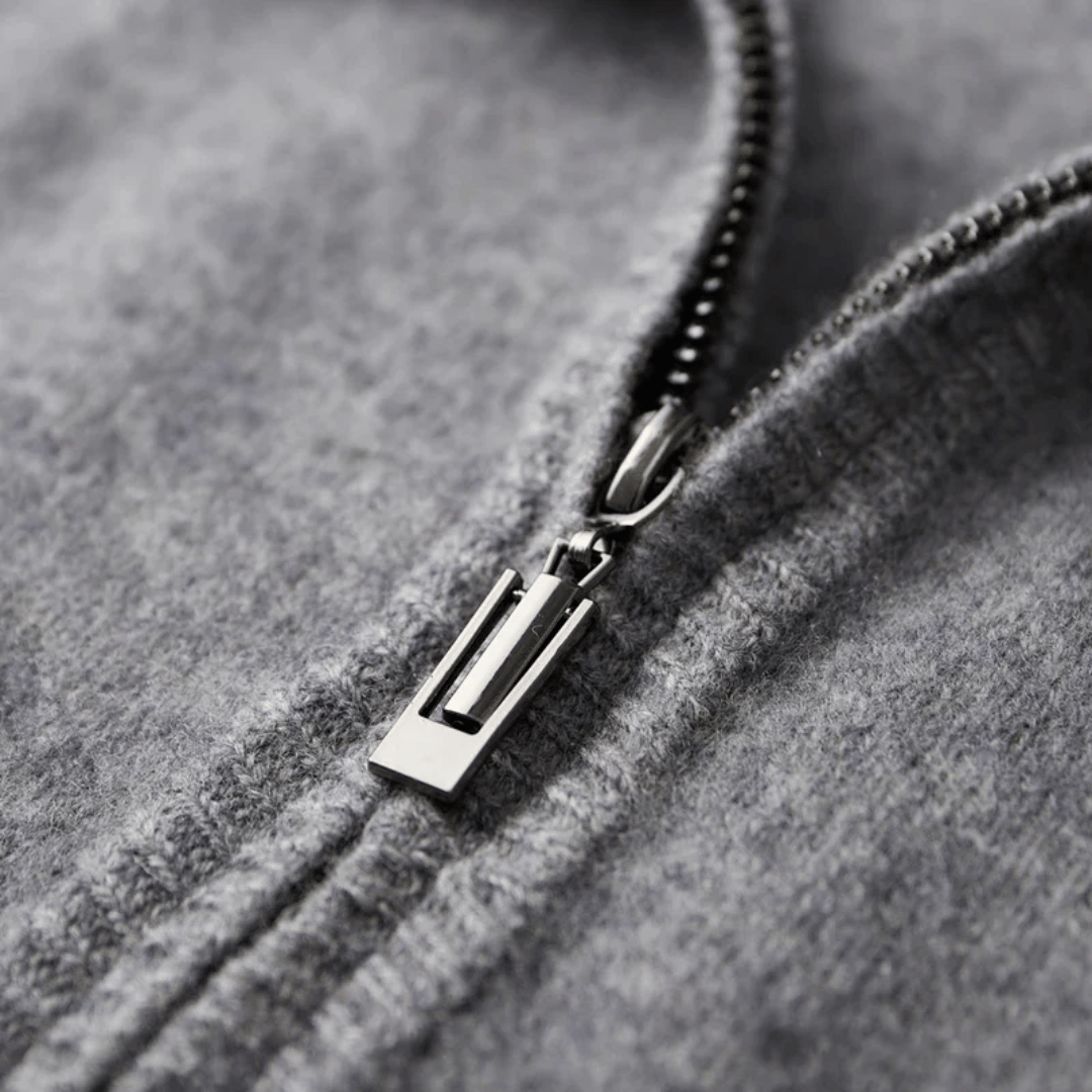 Luxury Men's Cashmere Zip Up Coat