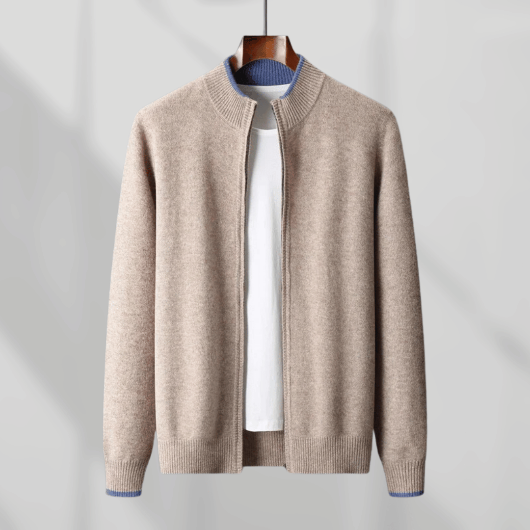 Luxury Men's Cashmere Zip Up Coat - OutfitLondon