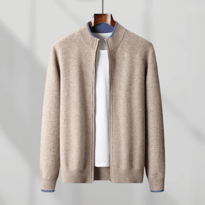 Luxury Men's Cashmere Zip Up Coat - OutfitLondon