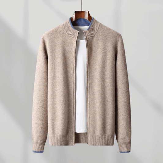 Luxury Men's Cashmere Zip Up Coat - OutfitLondon