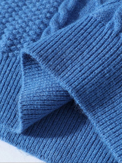 Classic Crew Neck Cable Knit Men's Sweater