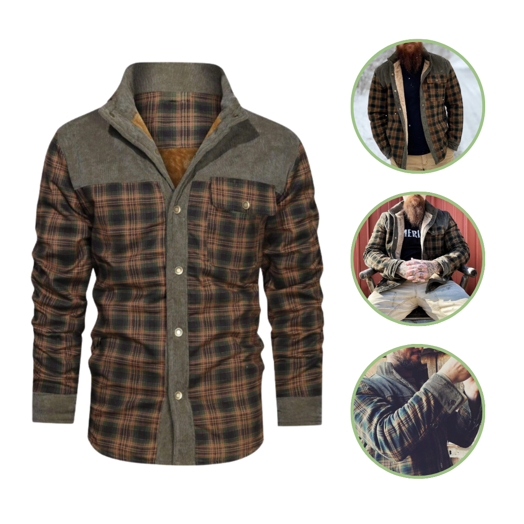 Waterproof Plaid Men's Parka Jacket