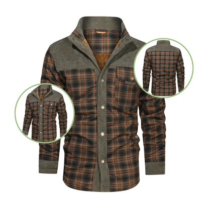 Waterproof Plaid Men's Parka Jacket