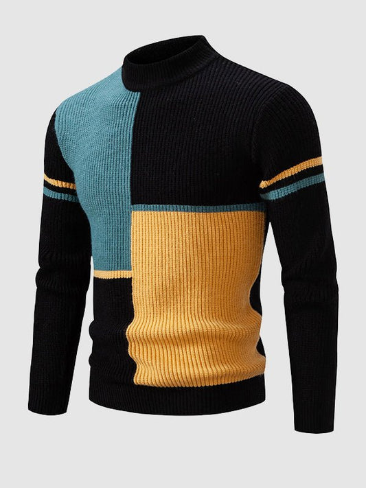 Warm Men's Multicolor Crew Neck Sweater - OutfitLondon