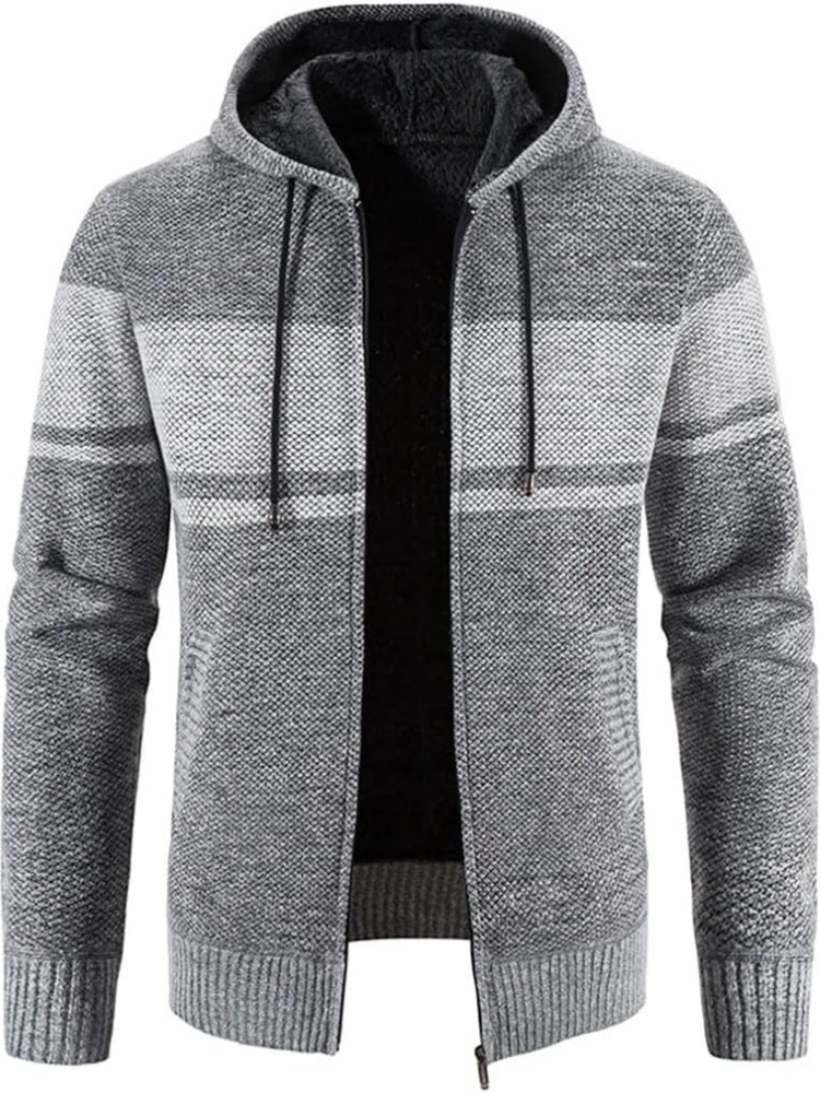 Cozy Mens Hoodie Fleece Jacket with Strings