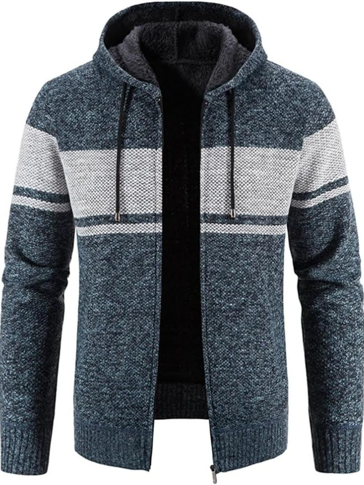 Cozy Mens Hoodie Fleece Jacket with Strings - OutfitLondon