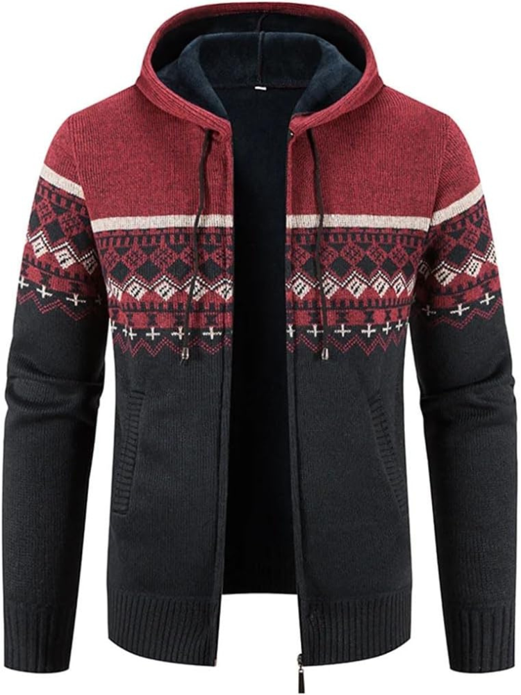 Cozy Mens Hoodie Fleece Jacket with Strings