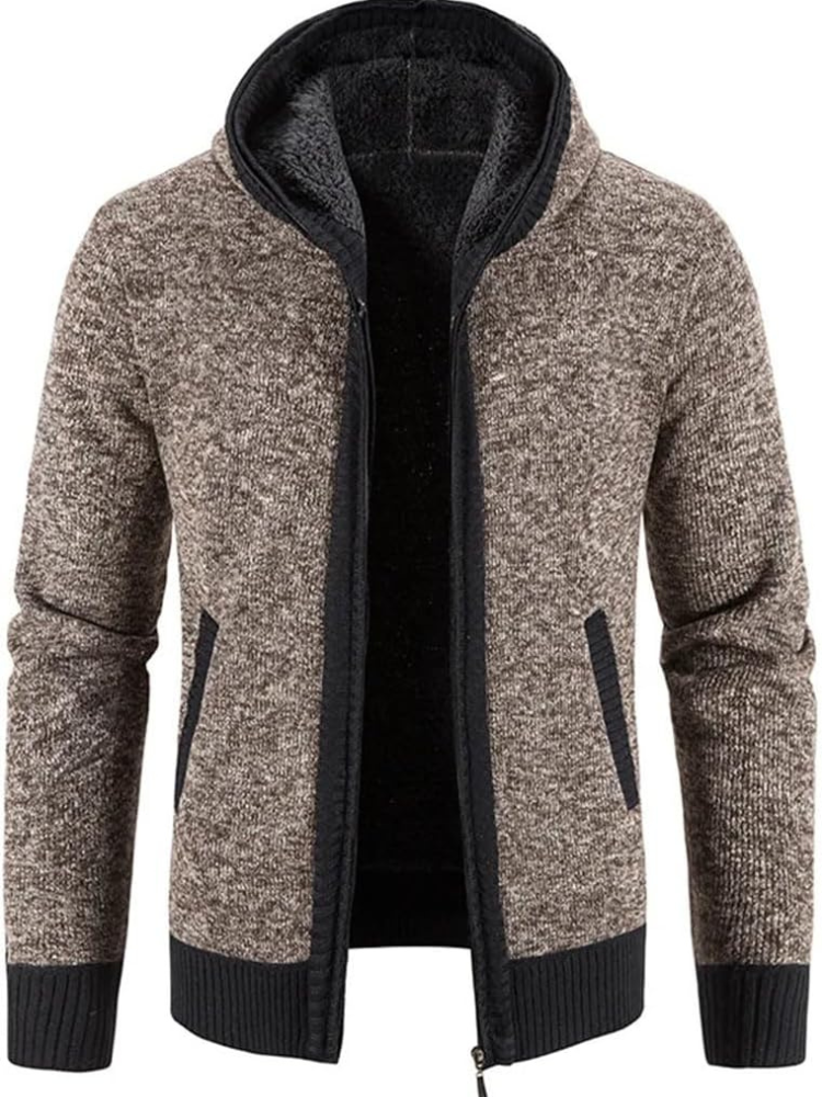 Cozy Mens Hoodie Fleece Jacket with Strings