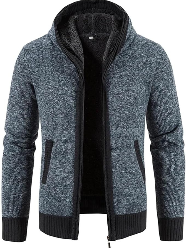 Cozy Mens Hoodie Fleece Jacket with Strings
