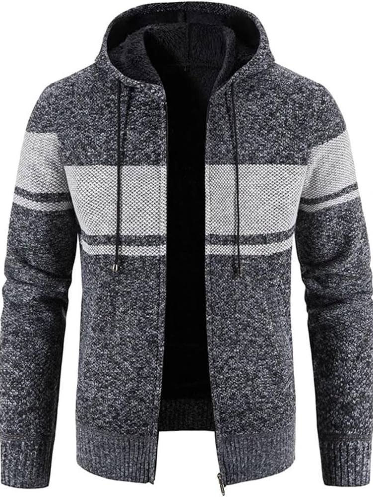 Cozy Mens Hoodie Fleece Jacket with Strings