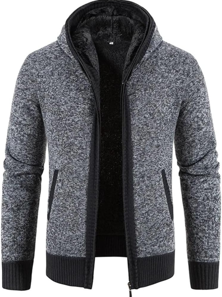 Cozy Mens Hoodie Fleece Jacket with Strings
