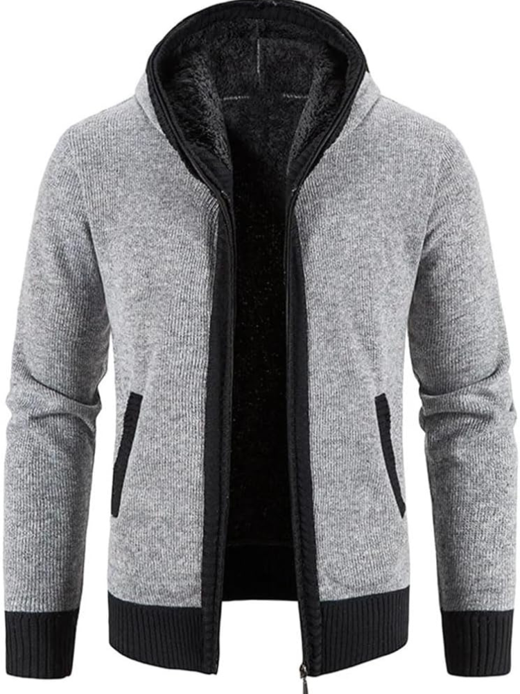 Cozy Mens Hoodie Fleece Jacket with Strings