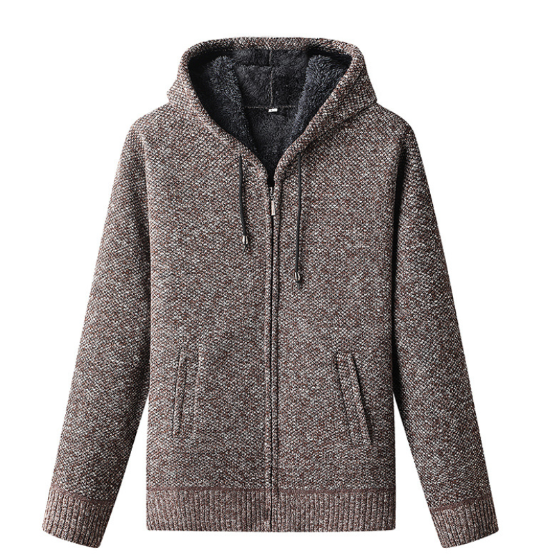 Warm Fuzzy Zip Up Hooded Jacket - OutfitLondon