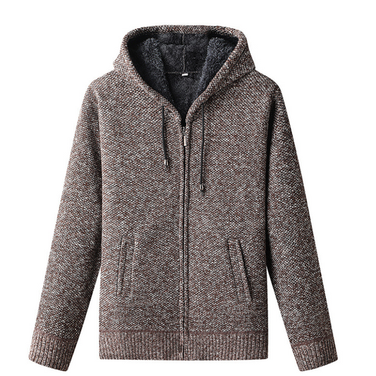 Warm Fuzzy Zip Up Hooded Jacket - OutfitLondon