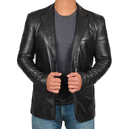 Classic Men's Faux Leather Jacket - OutfitLondon