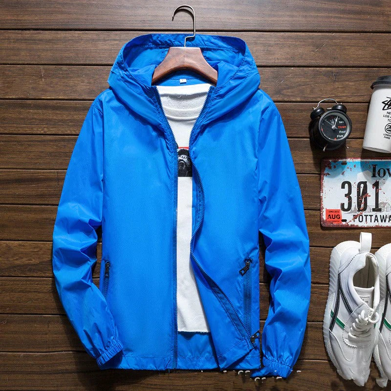 Waterproof Lightweight Men's Windproof Jacket with Hood