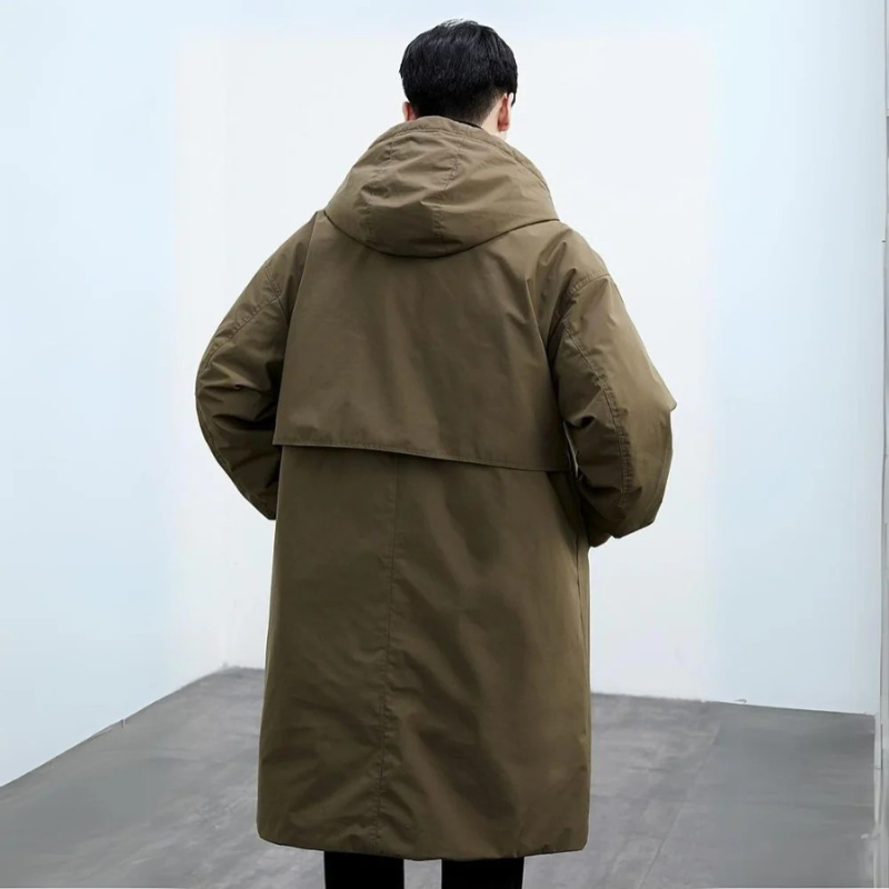 Waterproof Detachable Hood Trench Coat with Zip