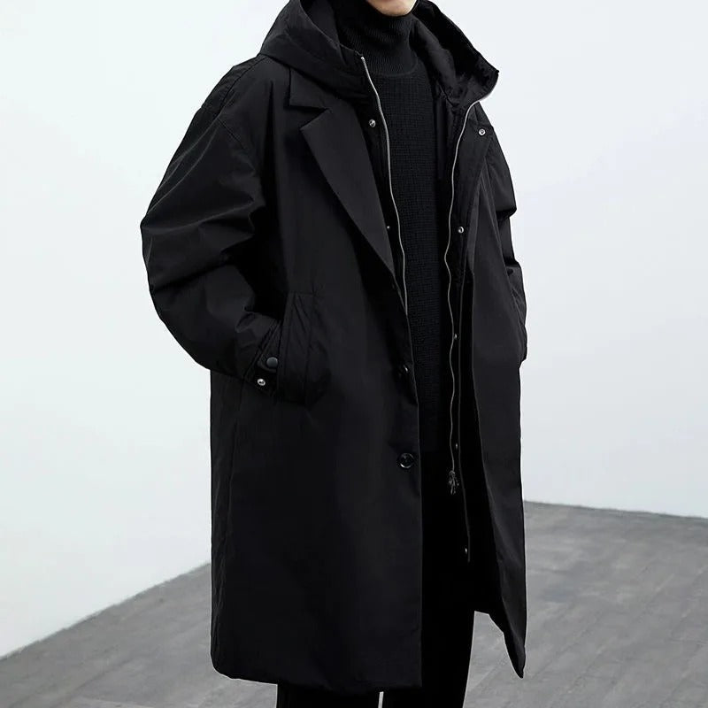 Waterproof Detachable Hood Trench Coat with Zip