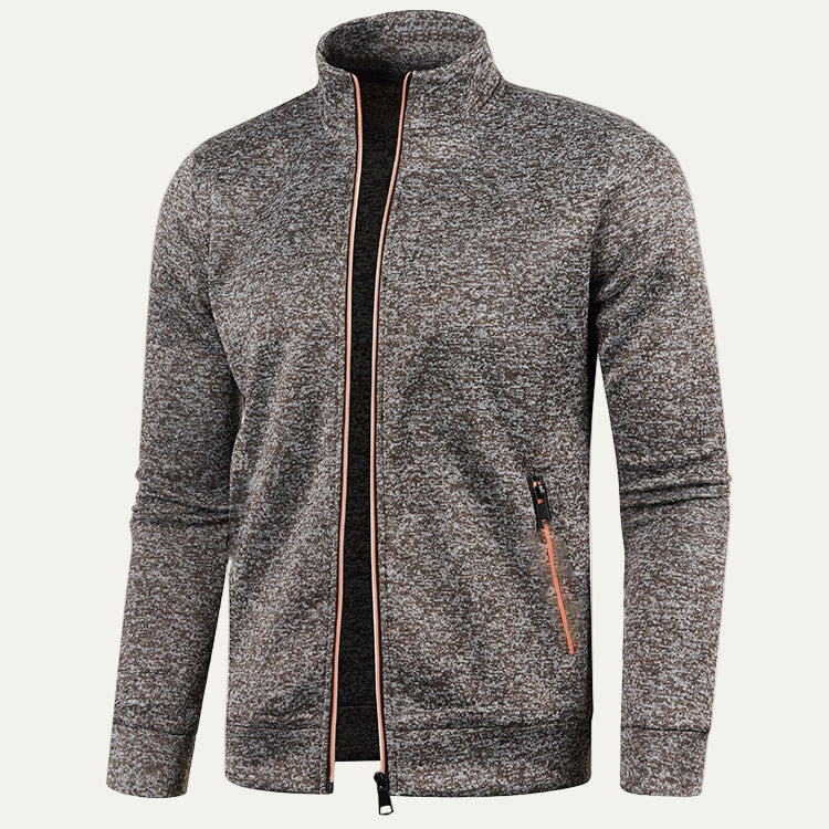 Men's Sporty Zipper Jacket with Bright Stripes