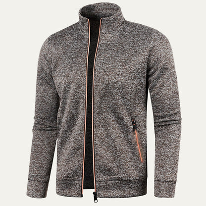 Men's Sporty Zipper Jacket with Bright Stripes