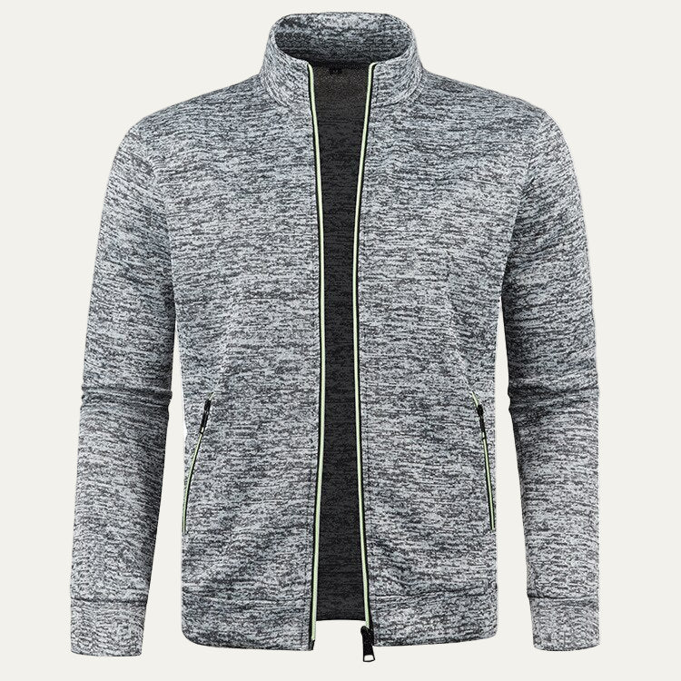 Men's Sporty Zipper Jacket with Bright Stripes
