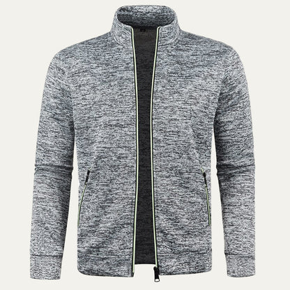 Men's Sporty Zipper Jacket with Bright Stripes