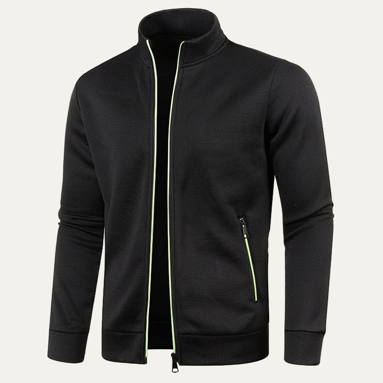 Men's Sporty Zipper Jacket with Bright Stripes - OutfitLondon