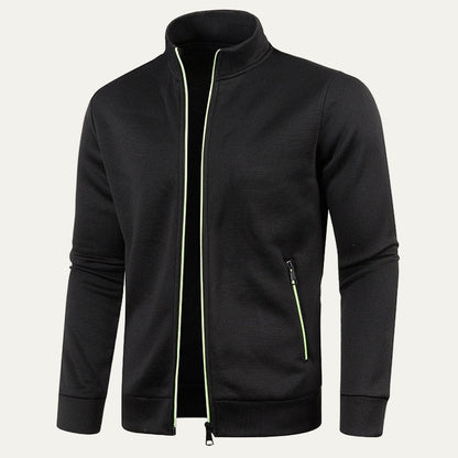 Men's Sporty Zipper Jacket with Bright Stripes - OutfitLondon