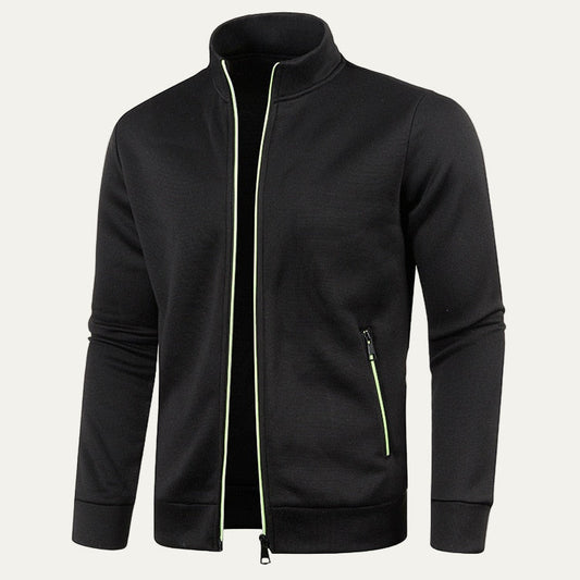 Men's Sporty Zipper Jacket with Bright Stripes - OutfitLondon