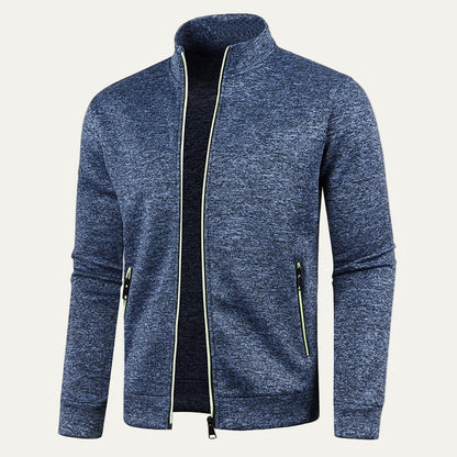 Men's Sporty Zipper Jacket with Bright Stripes
