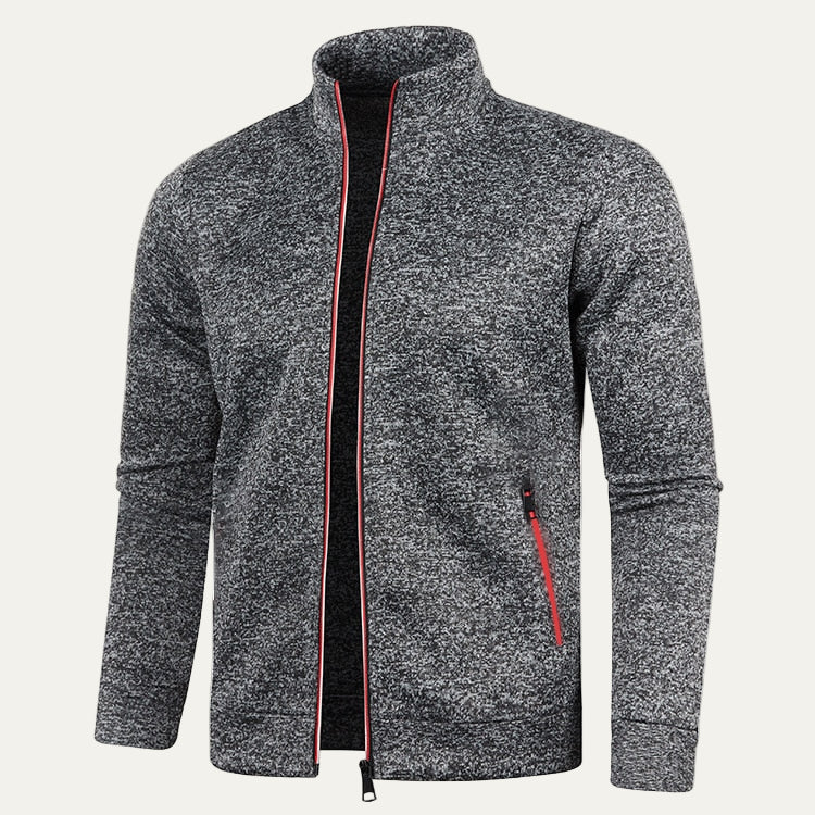 Men's Sporty Zipper Jacket with Bright Stripes