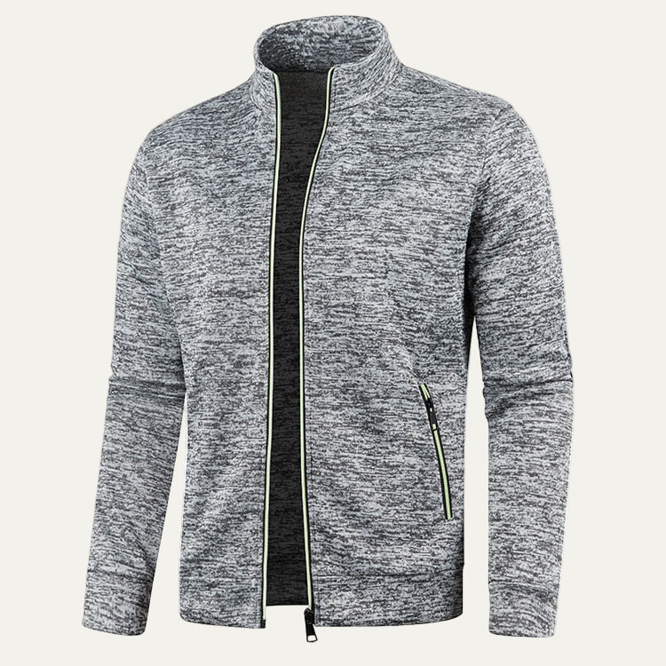 Men's Sporty Zipper Jacket with Bright Stripes