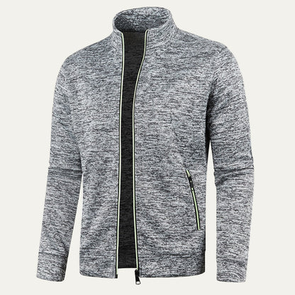 Men's Sporty Zipper Jacket with Bright Stripes