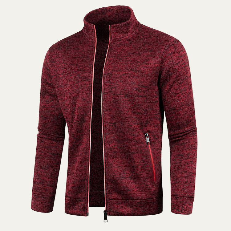 Men's Sporty Zipper Jacket with Bright Stripes