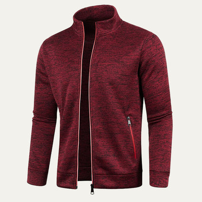 Men's Sporty Zipper Jacket with Bright Stripes
