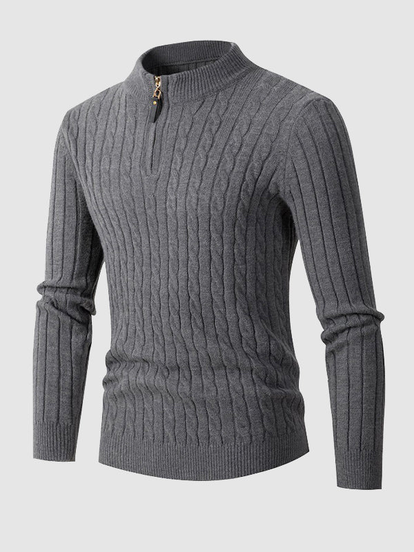 Warm Men's Zipper Neck Winter Sweater - OutfitLondon