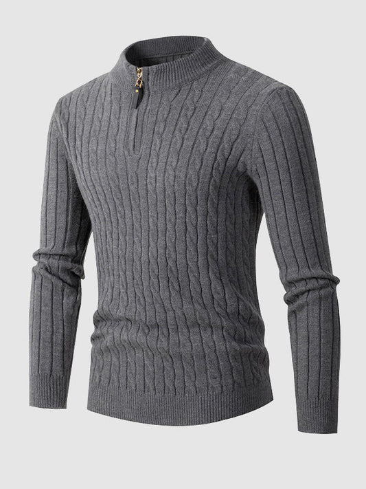 Warm Men's Zipper Neck Winter Sweater - OutfitLondon
