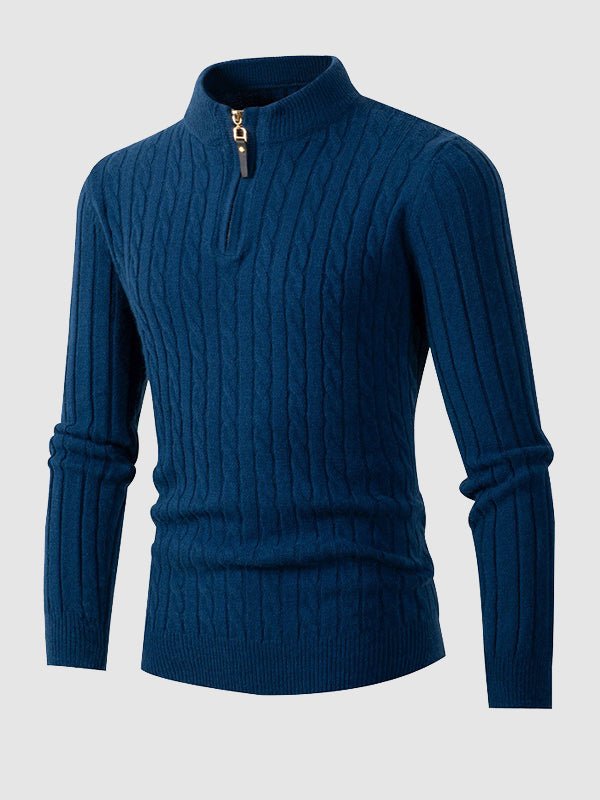 Warm Men's Zipper Neck Winter Sweater