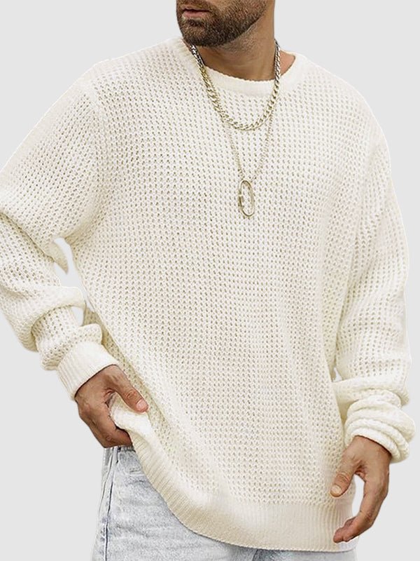 Casual Loose Fit Men's Crew Neck Sweater - OutfitLondon