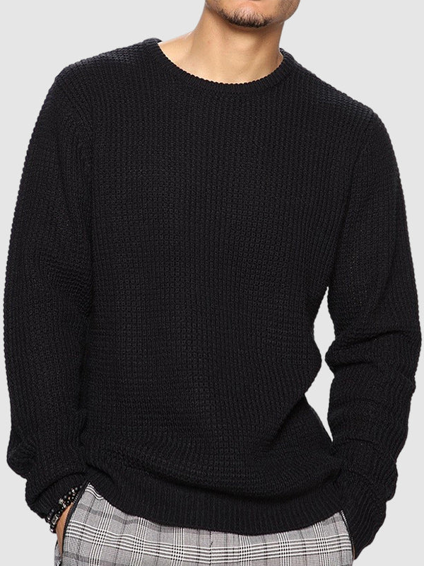 Casual Loose Fit Men's Crew Neck Sweater