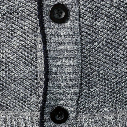 Men's Cable Knit Crew Neck Sweater Cardigan
