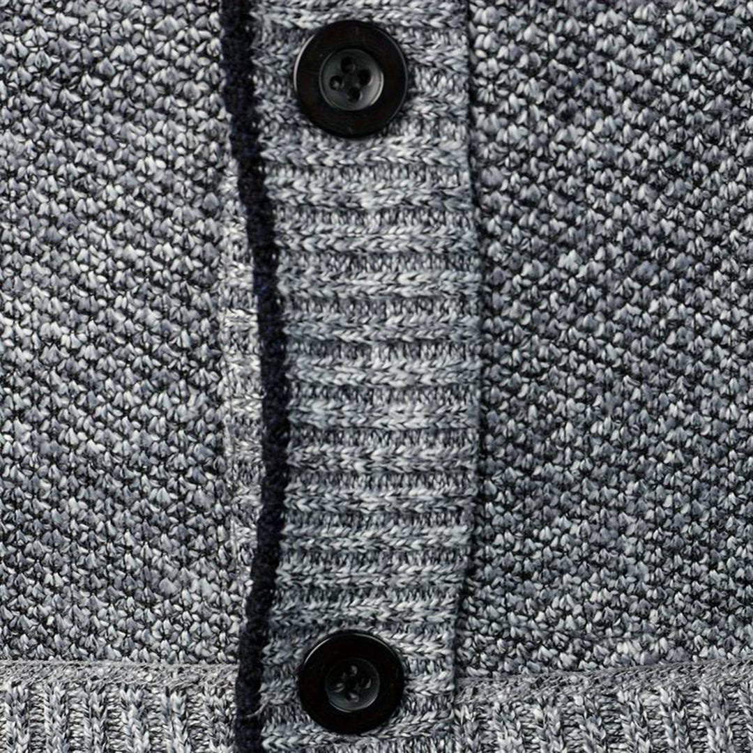 Men's Cable Knit Crew Neck Sweater Cardigan