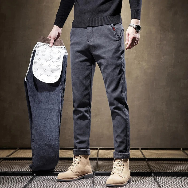 Men's Comfortable Fleece Lined Relaxed Fit Pants